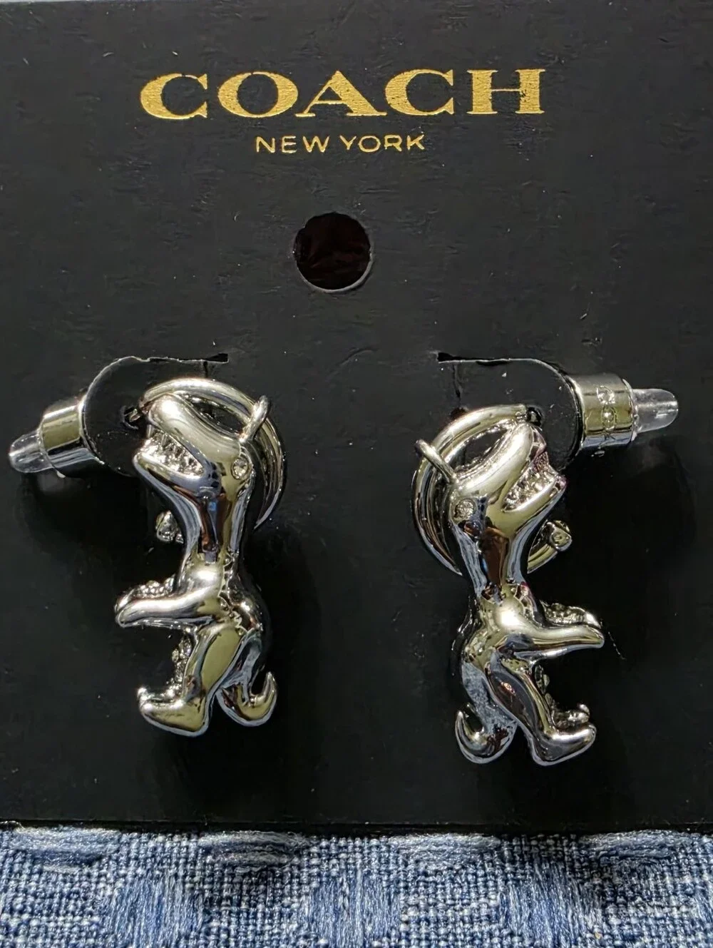 COACH Rexy Pavé Huggie Earrings - Picture 5 of 5